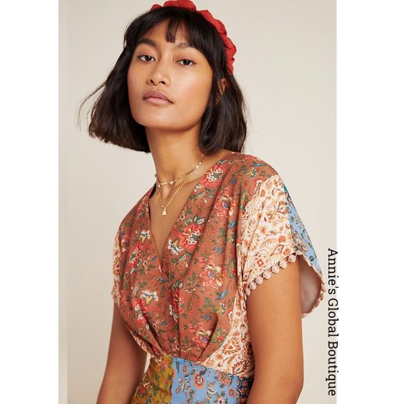 NWT, Anthropologie Angelica Sachin and Babi Embroidered Flounced Maxi Dress - Picture 6 of 15